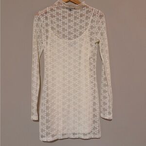 Kendall & Kylie Floral Lace Dress in White